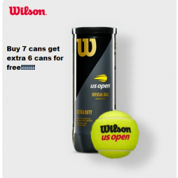 Wilson US Open Extra Duty Tennis Balls (Buy 12 cans at the price of 7 cans)